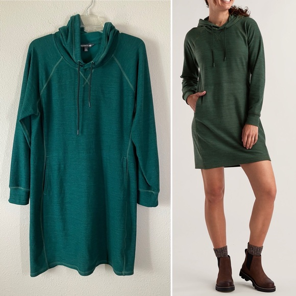 TITLE NINE by Toad & Co Intermosso Hoodie Dress Long Sleeve Gorpcore Travel L - Picture 13 of 13